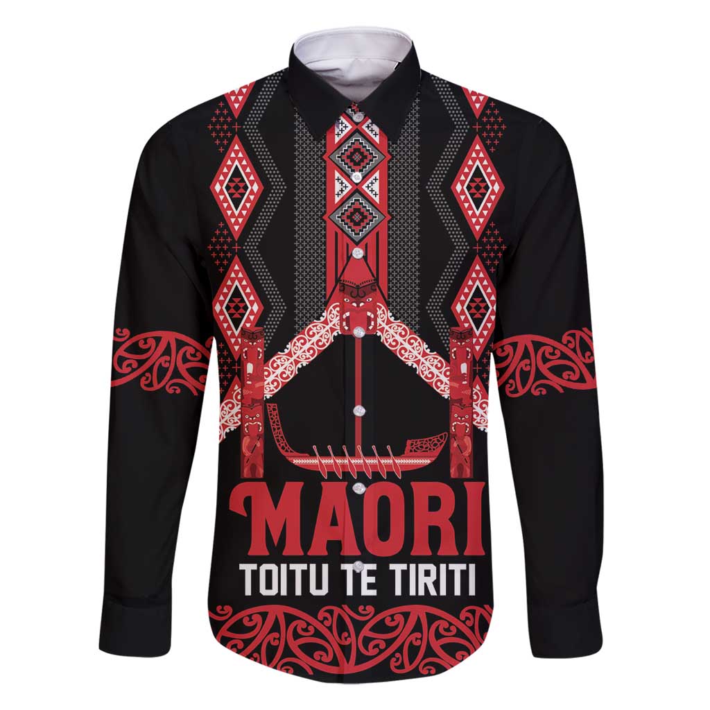 Toitu Te Tiriti Waitangi Family Matching Tank Maxi Dress and Hawaiian Shirt Black Wharenui House - Polynesian Pride