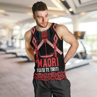 Toitu Te Tiriti Waitangi Men Tank Top Black Wharenui House - Polynesian Pride