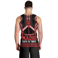 Toitu Te Tiriti Waitangi Men Tank Top Black Wharenui House - Polynesian Pride