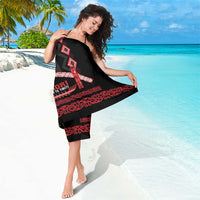 Toitu Te Tiriti Waitangi Sarong Black Wharenui House - Polynesian Pride
