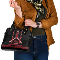 Toitu Te Tiriti Waitangi Shoulder Handbag Black Wharenui House - Polynesian Pride