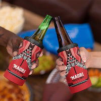 Toitu Te Tiriti Waitangi 4 in 1 Can Cooler Tumbler Red Wharenui House - Polynesian Pride