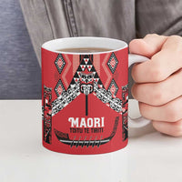Toitu Te Tiriti Waitangi Ceramic Mug Red Wharenui House - Polynesian Pride