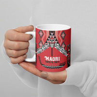 Toitu Te Tiriti Waitangi Ceramic Mug Red Wharenui House - Polynesian Pride
