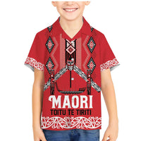 Toitu Te Tiriti Waitangi Family Matching Mermaid Dress and Hawaiian Shirt Red Wharenui House - Polynesian Pride