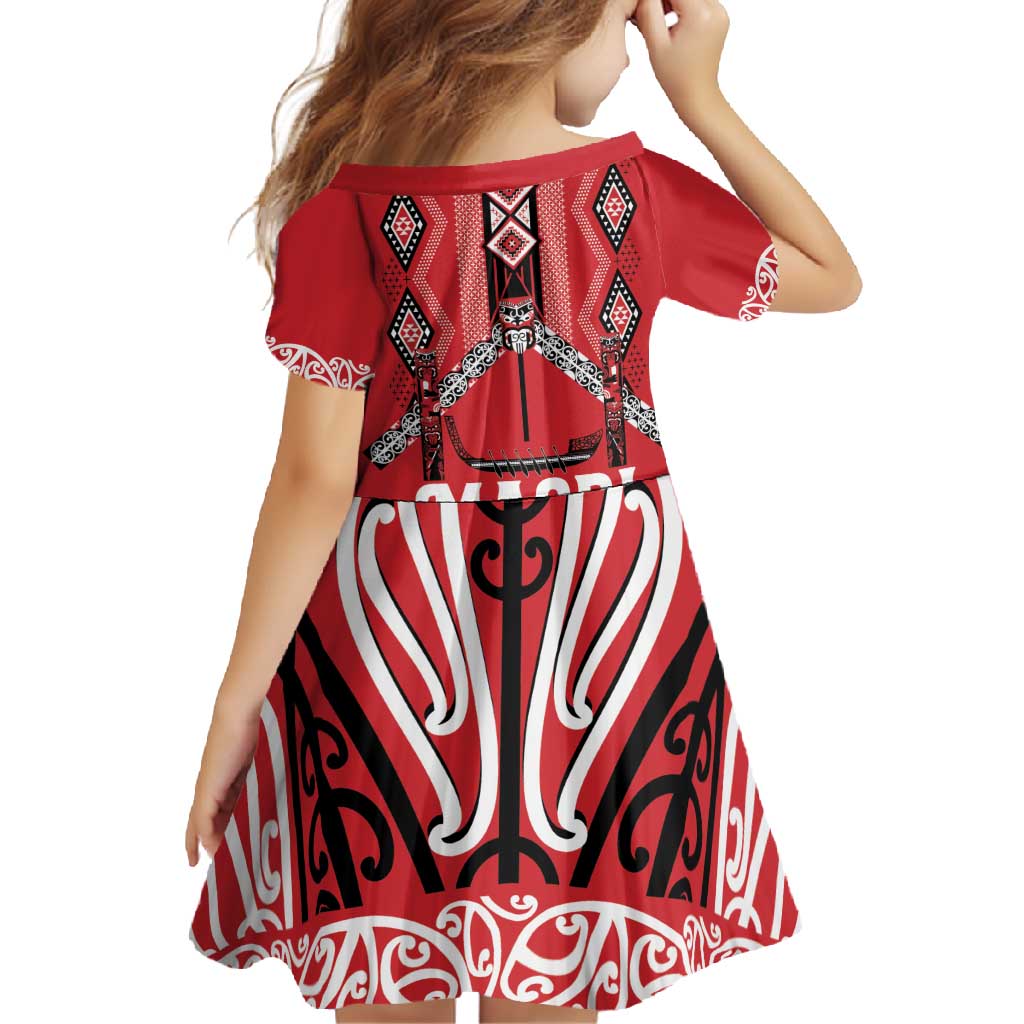 Toitu Te Tiriti Waitangi Family Matching Summer Maxi Dress and Hawaiian Shirt Red Wharenui House - Polynesian Pride