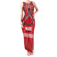 Toitu Te Tiriti Waitangi Family Matching Tank Maxi Dress and Hawaiian Shirt Red Wharenui House - Polynesian Pride