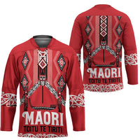Toitu Te Tiriti Waitangi Hockey Jersey Red Wharenui House - Polynesian Pride