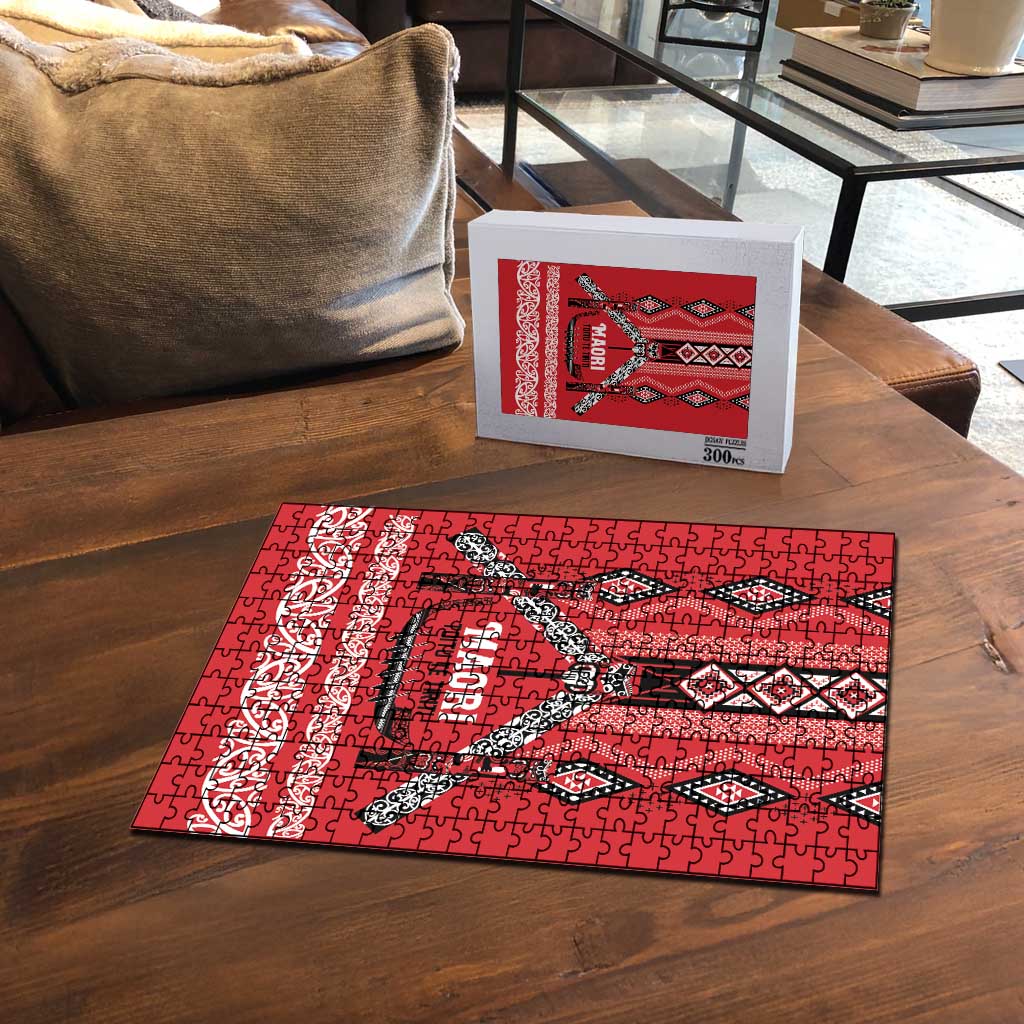 Toitu Te Tiriti Waitangi Puzzle Red Wharenui House - Polynesian Pride
