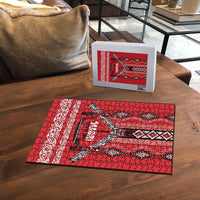 Toitu Te Tiriti Waitangi Puzzle Red Wharenui House - Polynesian Pride