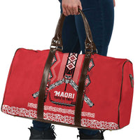 Toitu Te Tiriti Waitangi Travel Bag Red Wharenui House LT9 - Polynesian Pride