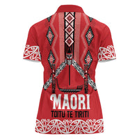 Toitu Te Tiriti Waitangi Women Polo Shirt Red Wharenui House - Polynesian Pride