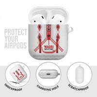 Toitu Te Tiriti Waitangi AirPods Case White Wharenui House - Polynesian Pride