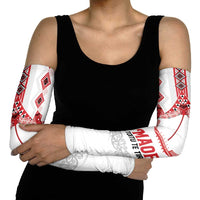 Toitu Te Tiriti Waitangi Arm Sleeves White Wharenui House - Polynesian Pride