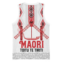 Toitu Te Tiriti Waitangi Basketball Jersey White Wharenui House - Polynesian Pride
