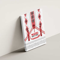 Toitu Te Tiriti Waitangi Canvas Wall Art White Wharenui House - Polynesian Pride