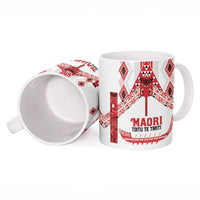 Toitu Te Tiriti Waitangi Ceramic Mug White Wharenui House - Polynesian Pride