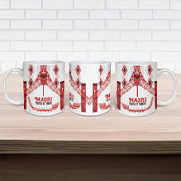 Toitu Te Tiriti Waitangi Ceramic Mug White Wharenui House - Polynesian Pride