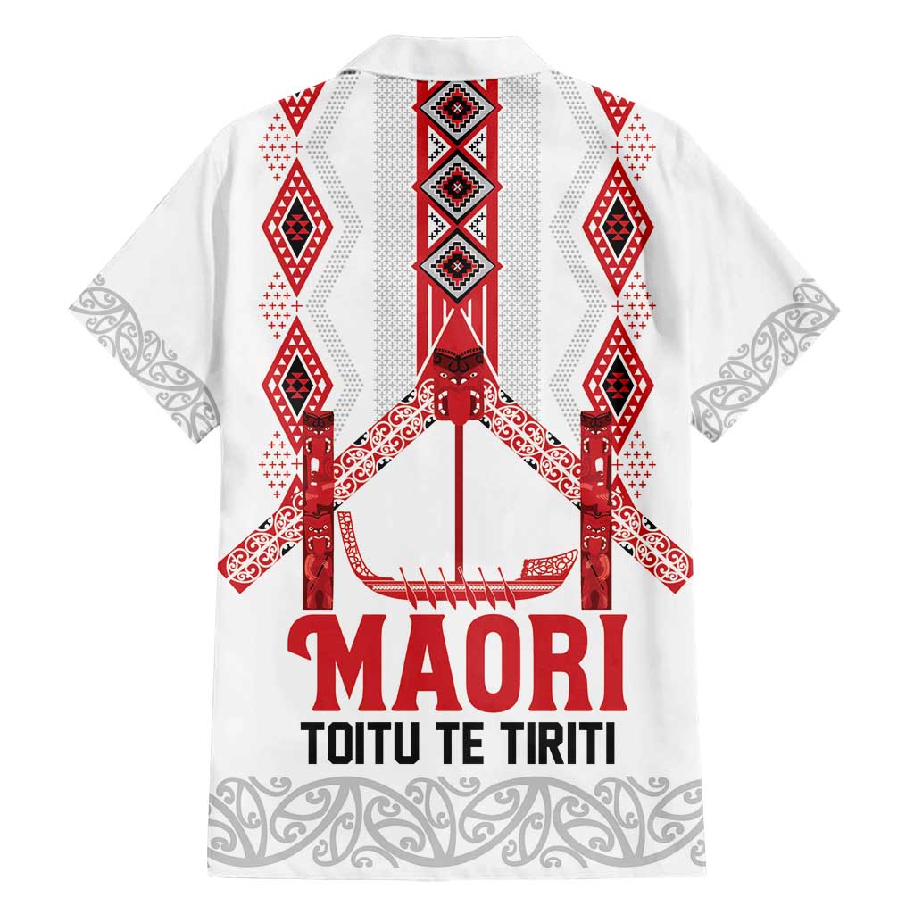 Toitu Te Tiriti Waitangi Family Matching Long Sleeve Bodycon Dress and Hawaiian Shirt White Wharenui House - Polynesian Pride