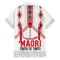 Toitu Te Tiriti Waitangi Family Matching Off Shoulder Maxi Dress and Hawaiian Shirt White Wharenui House - Polynesian Pride