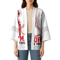 Toitu Te Tiriti Waitangi Kimono White Wharenui House - Polynesian Pride