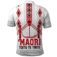 Toitu Te Tiriti Waitangi Polo Shirt White Wharenui House LT9 - Polynesian Pride