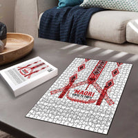 Toitu Te Tiriti Waitangi Puzzle White Wharenui House - Polynesian Pride