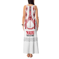 Toitu Te Tiriti Waitangi Tank Maxi Dress White Wharenui House - Polynesian Pride