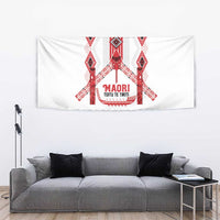 Toitu Te Tiriti Waitangi Tapestry White Wharenui House - Polynesian Pride