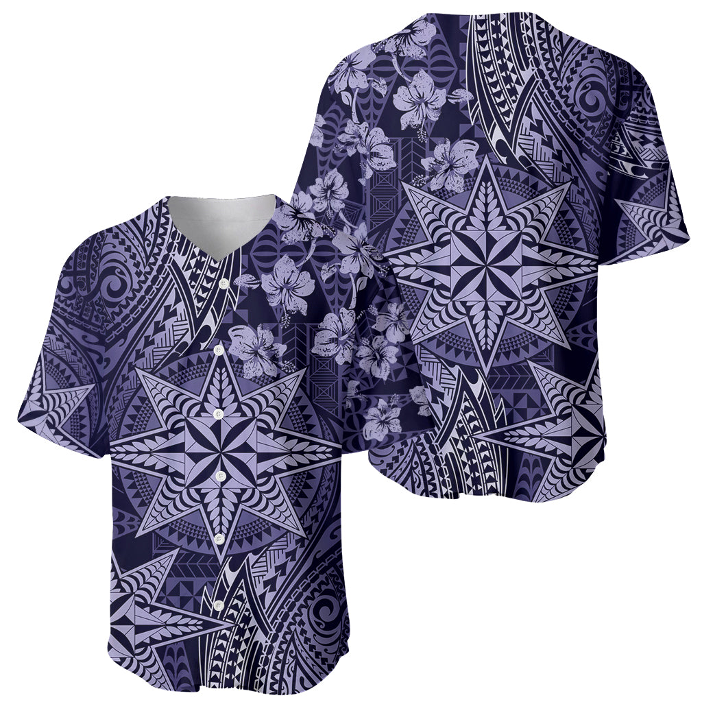 Vintage Tonga Tribal Ngatu Pattern Baseball Jersey With Pacific Floral Pink Art