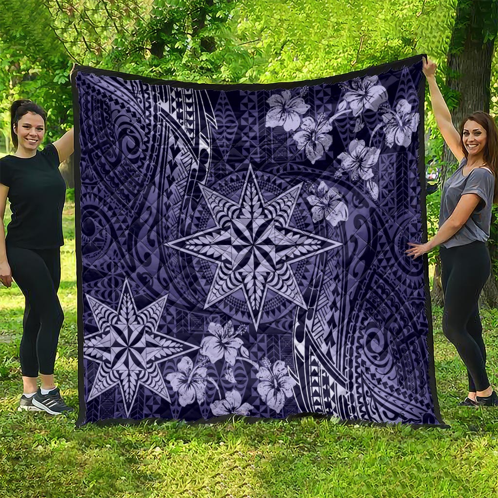 Vintage Tonga Tribal Ngatu Pattern Quilt With Pacific Floral Pink Art LT9 - Polynesian Pride