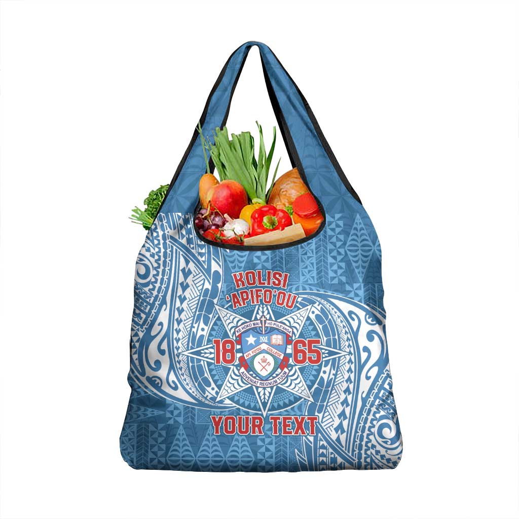Personalised Tonga Apifo'ou College Grocery Bag Since 1865 Special Kupesi Pattern