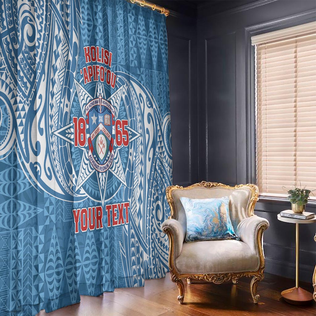 Personalised Tonga Apifo'ou College Window Curtain Since 1865 Special Kupesi Pattern