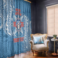 Personalised Tonga Apifo'ou College Window Curtain Since 1865 Special Kupesi Pattern