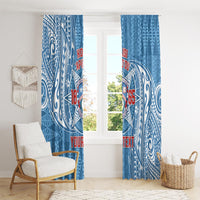 Personalised Tonga Apifo'ou College Window Curtain Since 1865 Special Kupesi Pattern