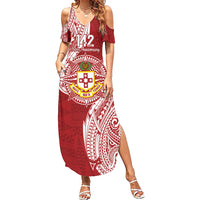 Personalised Kolisi Tonga Atele 142nd Anniversary Summer Maxi Dress Special Kupesi Pattern