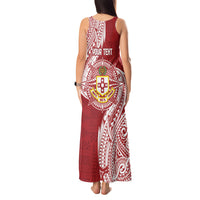 Personalised Kolisi Tonga Atele 142nd Anniversary Tank Maxi Dress Special Kupesi Pattern