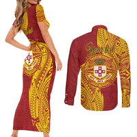 Personalised Kolisi Tonga Atele Couples Matching Short Sleeve Bodycon Dress and Long Sleeve Button Shirt Since 1882 Simple Ngatu Pattern