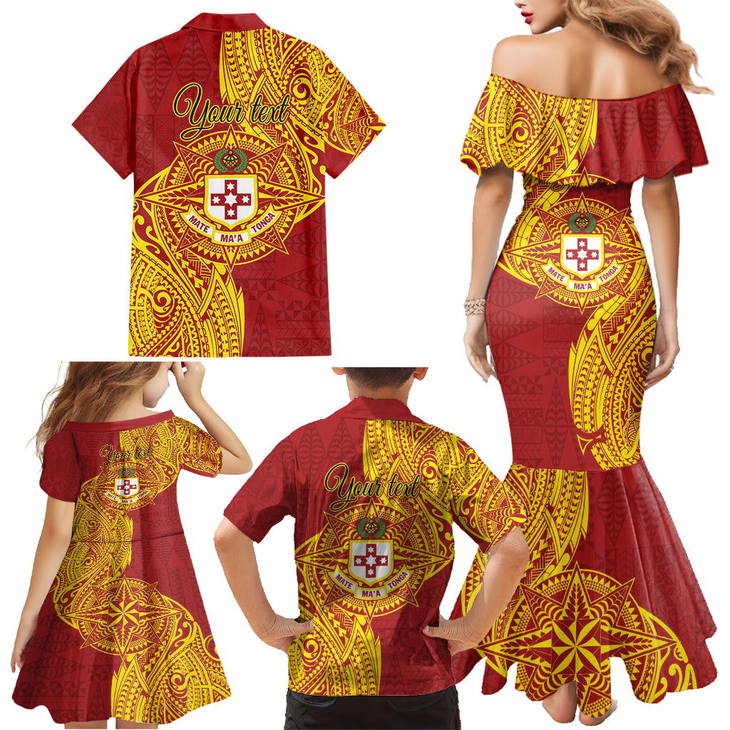 Personalised Kolisi Tonga Atele Family Matching Mermaid Dress and Hawaiian Shirt Since 1882 Simple Ngatu Pattern