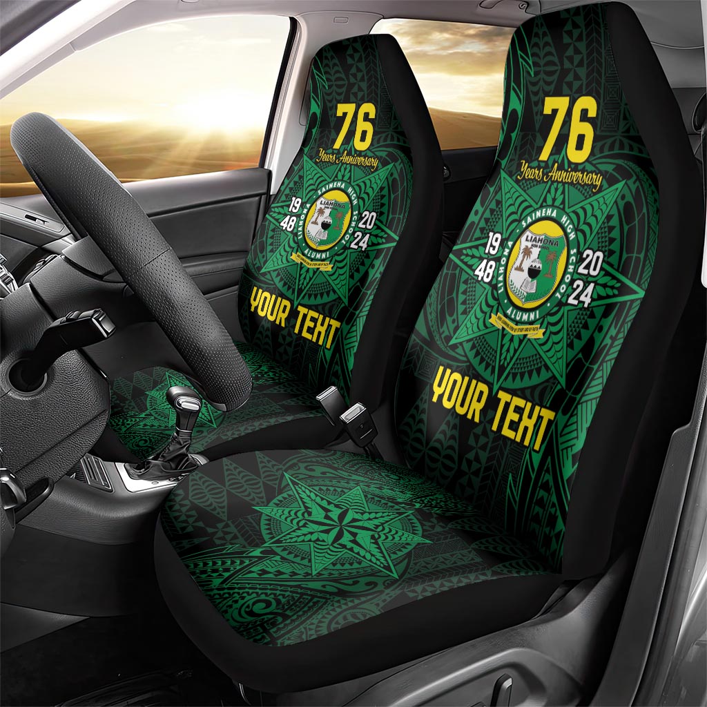Personalised Tonga Liahona High School 76th Anniversary Car Seat Cover Special Kupesi Pattern