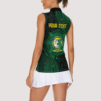 Personalised Tonga Liahona High School 76th Anniversary Women Sleeveless Polo Shirt Special Kupesi Pattern