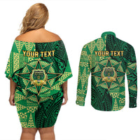 Personalised Tonga Saineha High School Couples Matching Off Shoulder Short Dress and Long Sleeve Button Shirt Since 1978 Special Kupesi Pattern