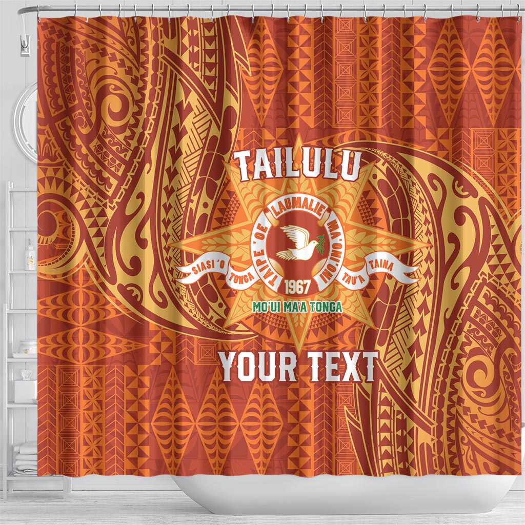 Personalised Tonga Tailulu College Shower Curtain Since 1967 Special Kupesi Pattern Version 1