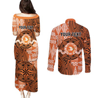 Personalised Tonga Tailulu College Couples Matching Puletasi and Long Sleeve Button Shirt Since 1967 Special Kupesi Pattern Version 2