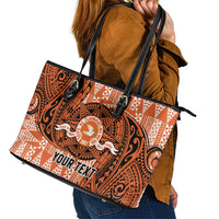 Personalised Tonga Tailulu College Leather Tote Bag Since 1967 Special Kupesi Pattern Version 2
