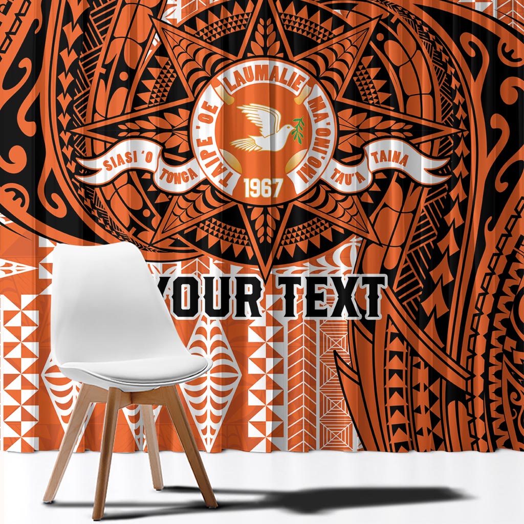 Personalised Tonga Tailulu College Window Curtain Since 1967 Special Kupesi Pattern Version 2