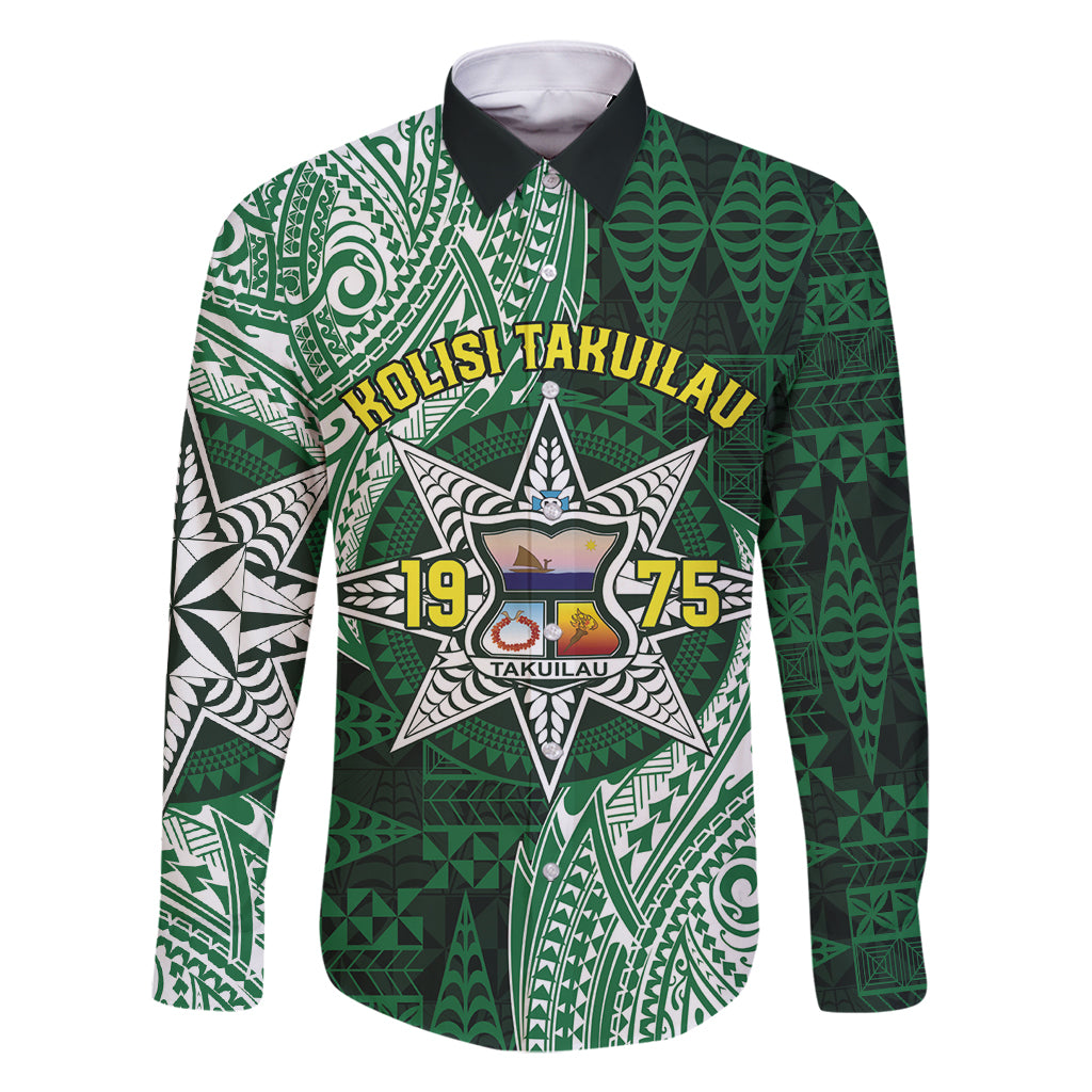 Personalised Tonga Takuilau College Family Matching Long Sleeve Bodycon Dress and Hawaiian Shirt Since 1975 Special Kupesi Pattern