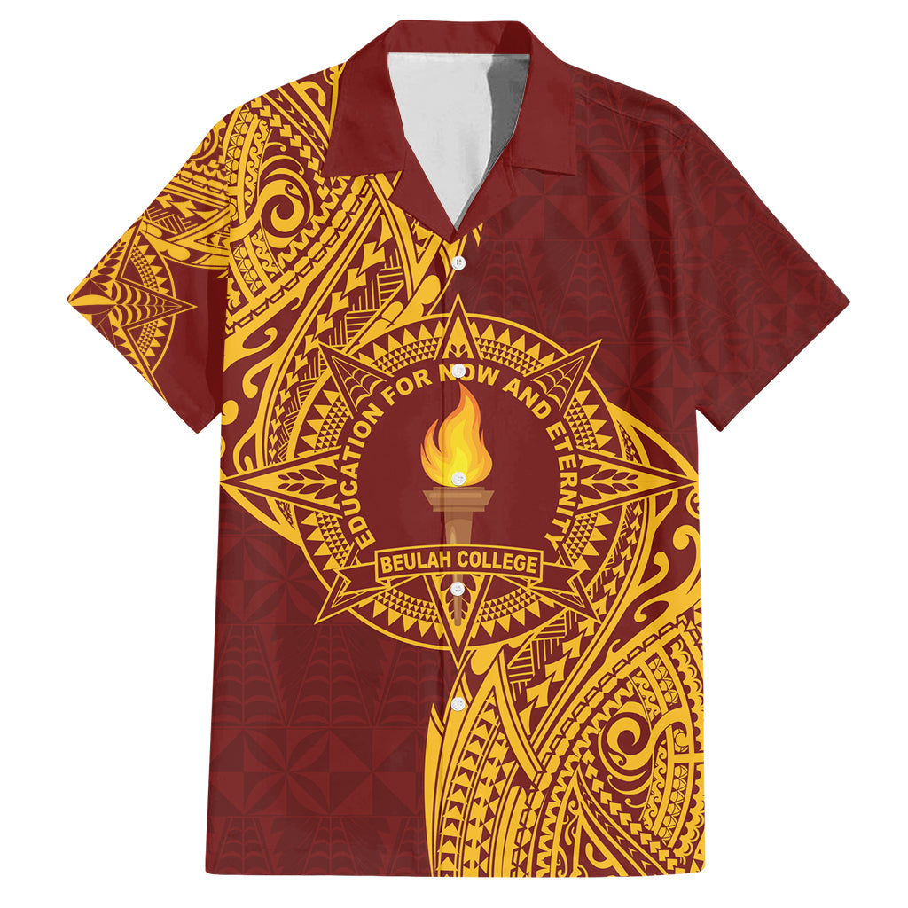 Personalised Tonga Beulah College Family Matching Long Sleeve Bodycon Dress and Hawaiian Shirt Since 1938 Special Kupesi Pattern