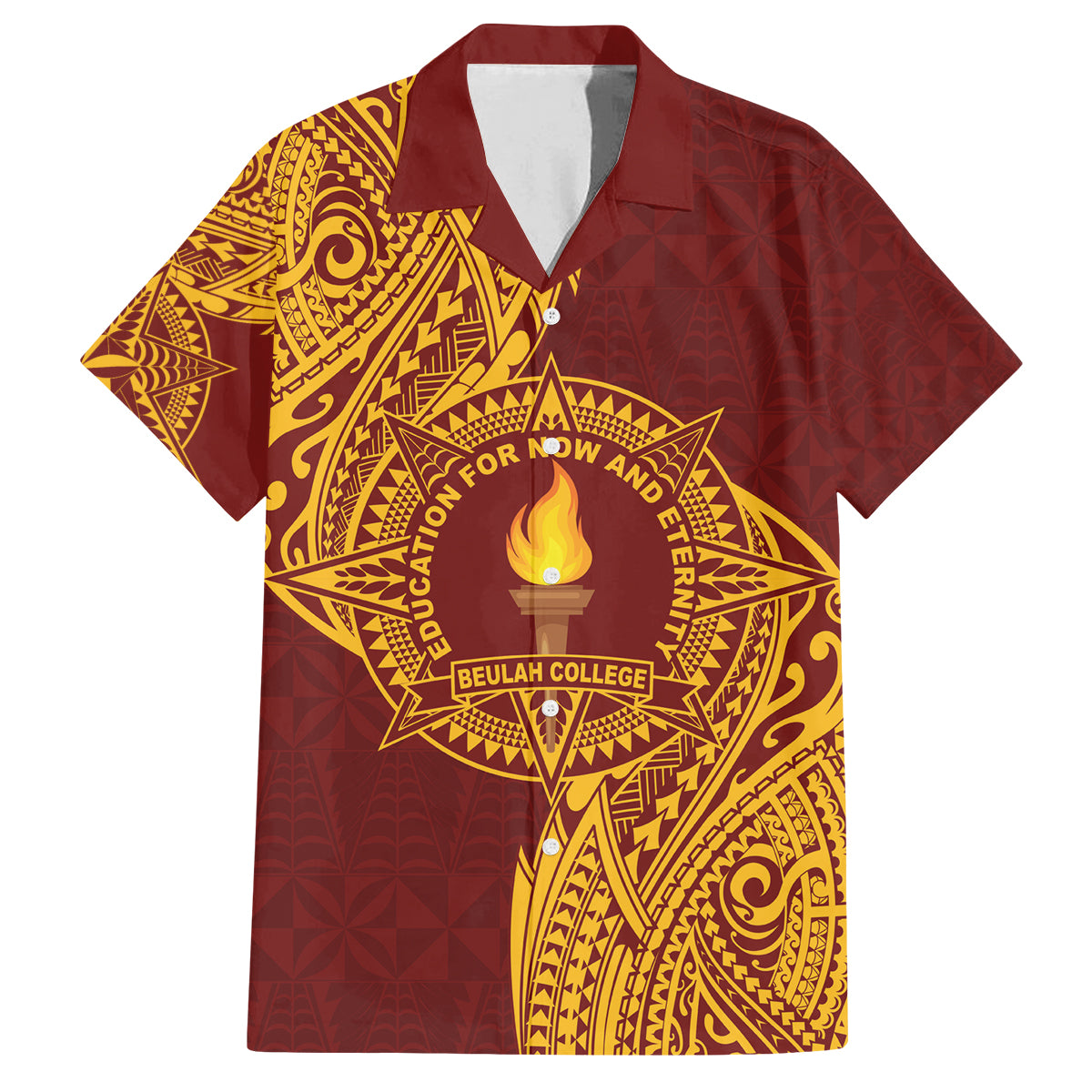 Personalised Tonga Beulah College Family Matching Puletasi and Hawaiian Shirt Since 1938 Special Kupesi Pattern