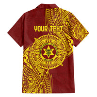 Personalised Tonga High School 77th Anniversary Family Matching Tank Maxi Dress and Hawaiian Shirt Special Kupesi Pattern